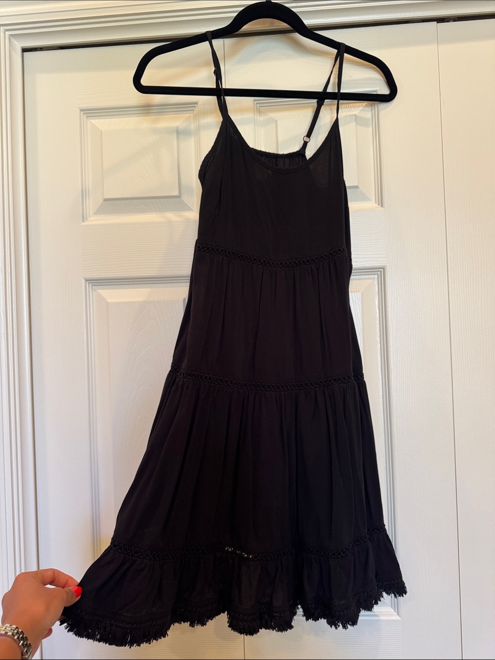 Mossimo Supply Co. Black Tiered Midi Dress
